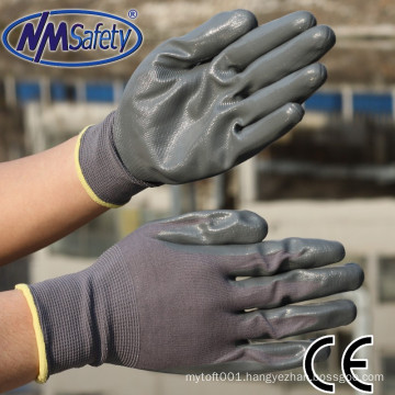 NMSAFETY nm safety gloves 13 gauge nylon knitted liner nitrile work gloves